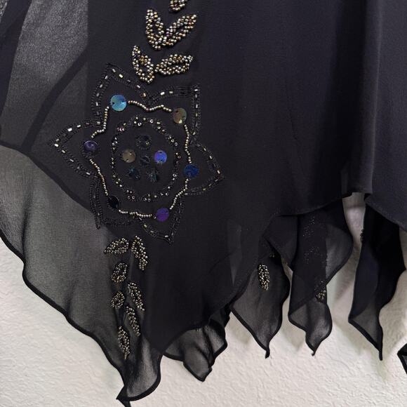 Vintage Sue Wong Nocturne Dress Womens 4 Beaded Silk Whimsigoth Fairy Y2K NEW - Picture 9 of 16